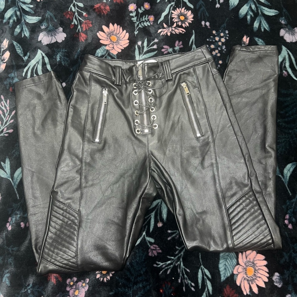 Topshop faux leather skinny pants